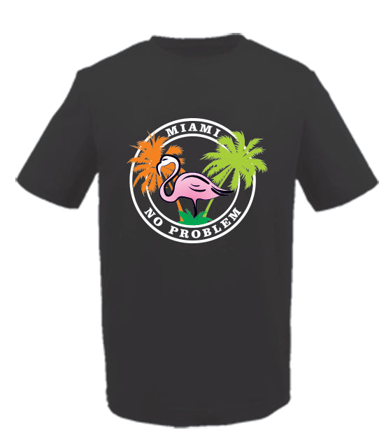 Miami No Problem (Flamingo) T-shirt Black